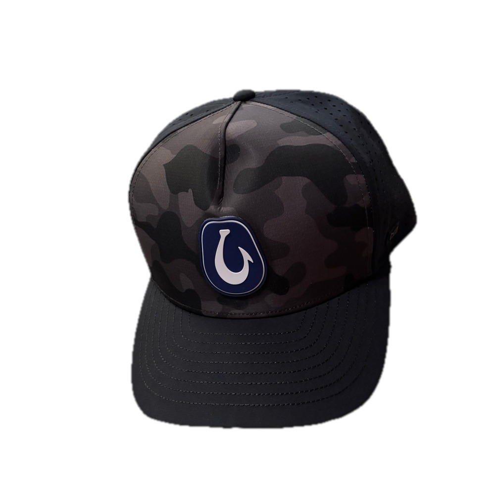 Melin x Olukai Odyssey Hydro Dark Camo Black Perforated Snapback Hat Size CL